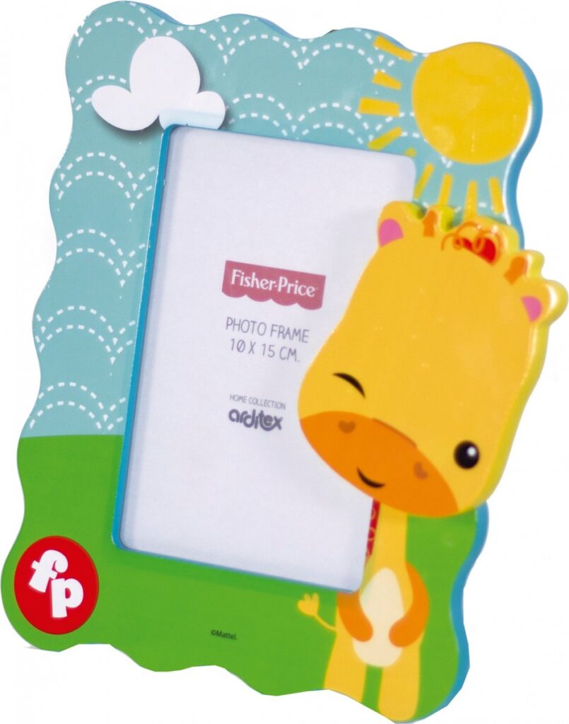 Vrolijke Fisher-Price fotolijst met giraffe en zon