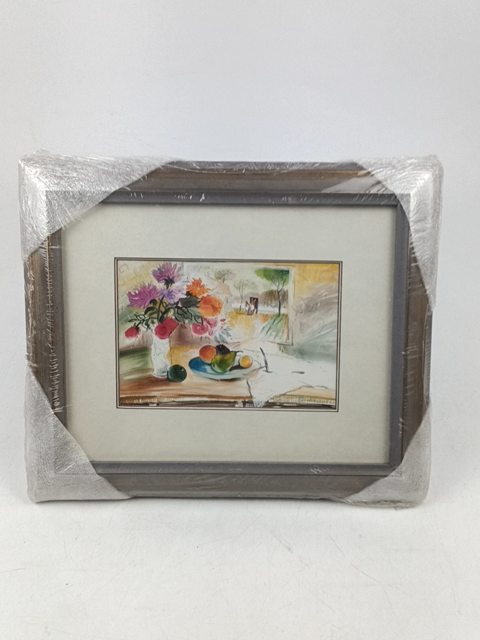 Ingelijst stilleven schilderij met bloemen