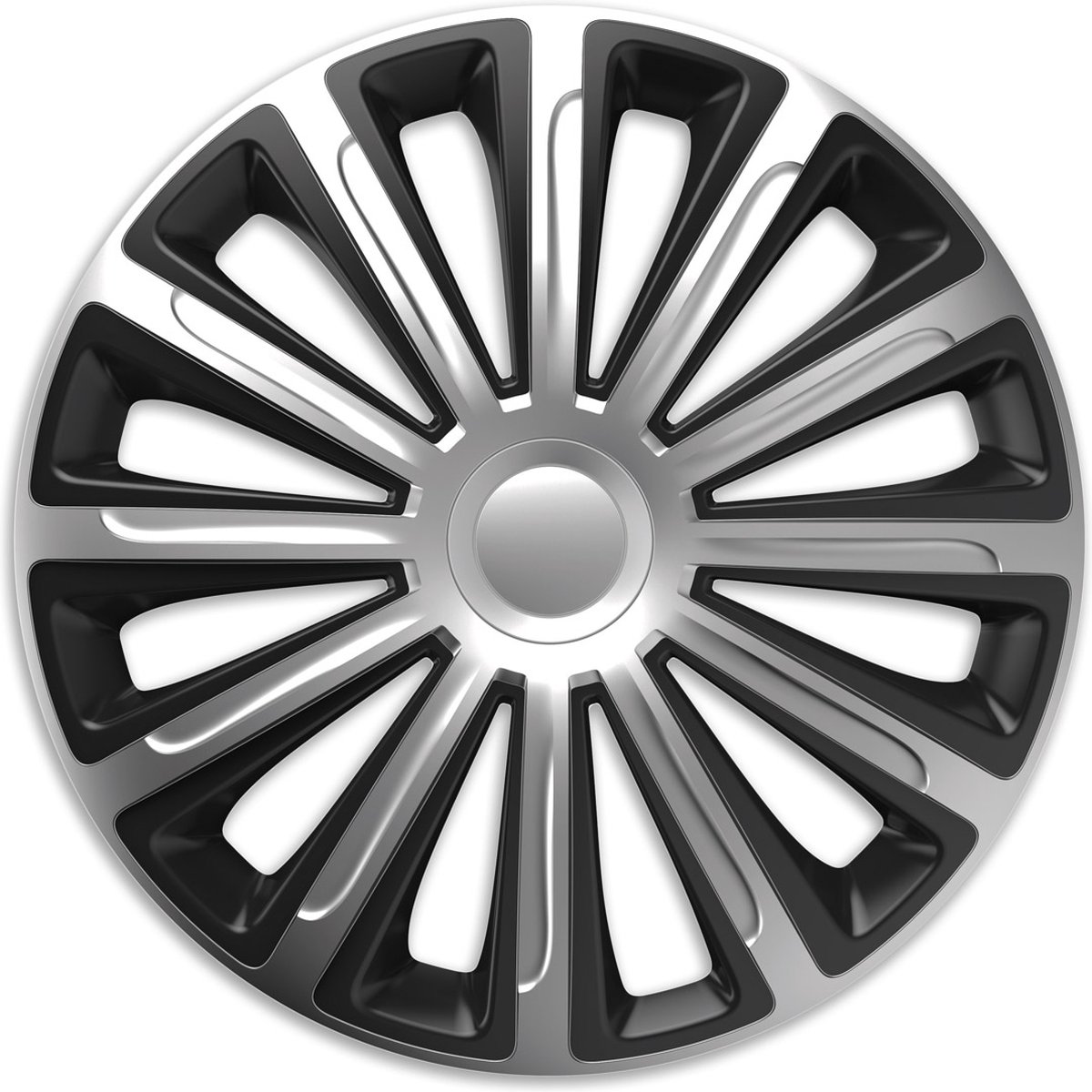 Moderne autobandvelg in zwart en zilver