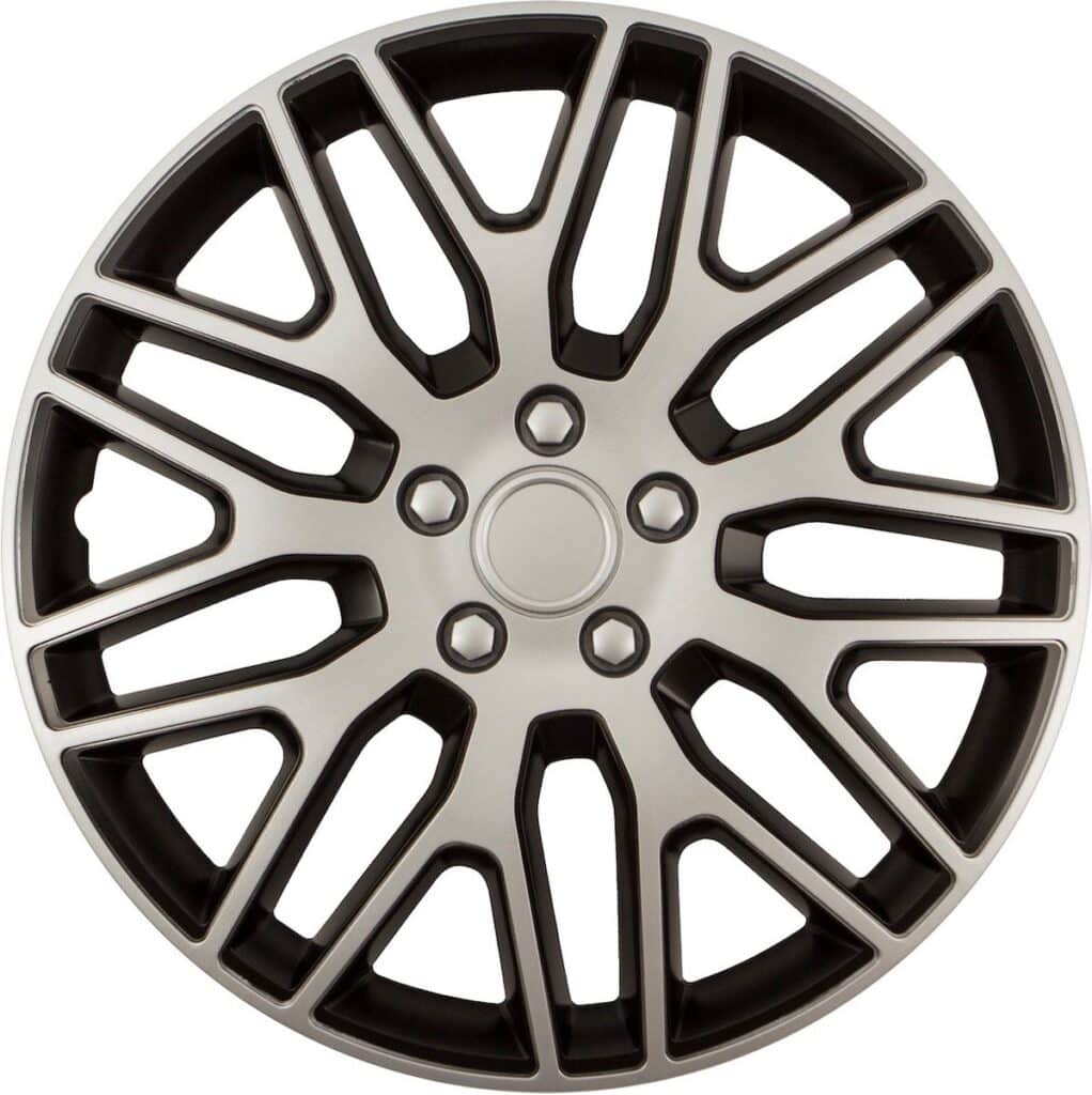Enjoliveur moderne en argent au motif noir