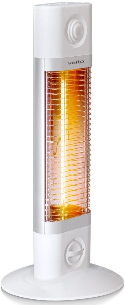 Witte elektrische terrasverwarmer met gloeiend element