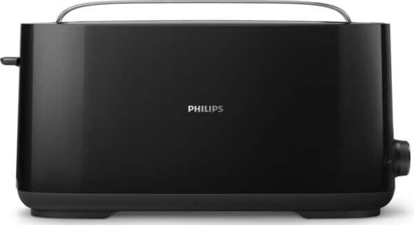 Zwarte broodrooster met Philips-logo