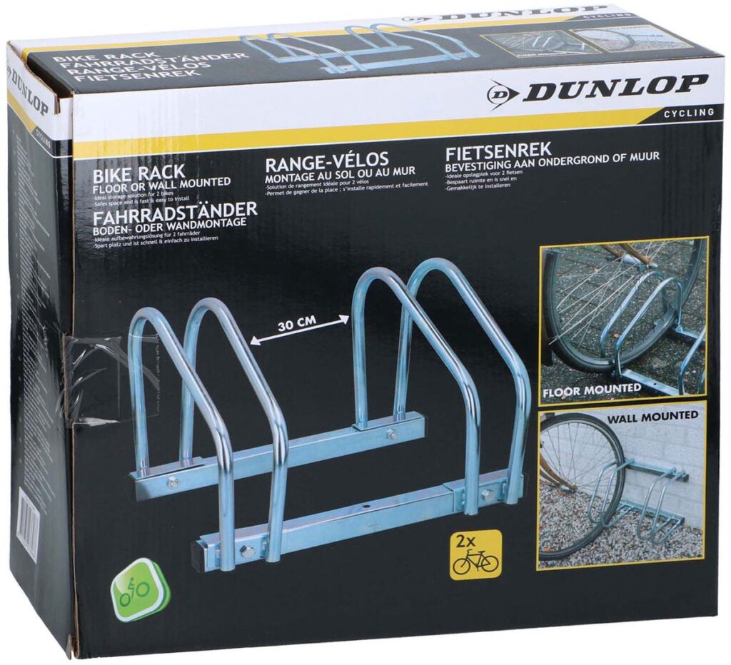 Verpakking van Dunlop fietsenrek voor twee fietsen