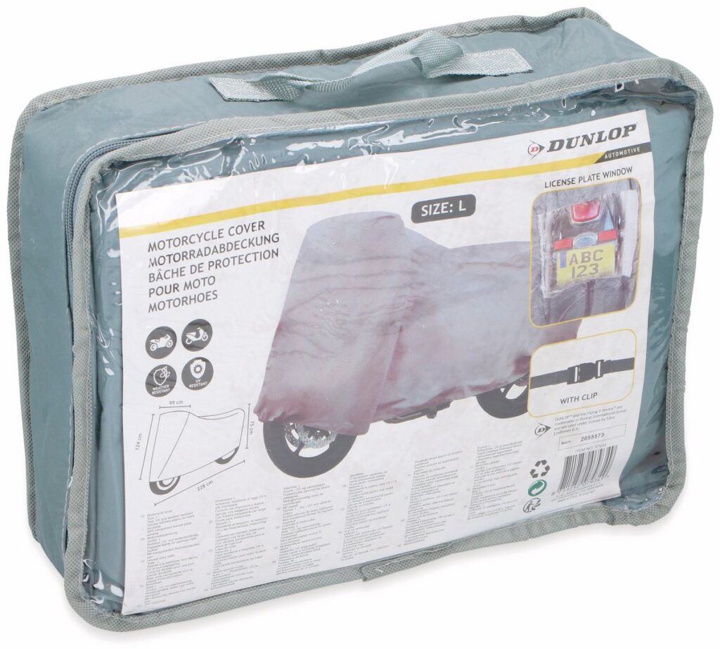 Verpakking van motorhoes met clip