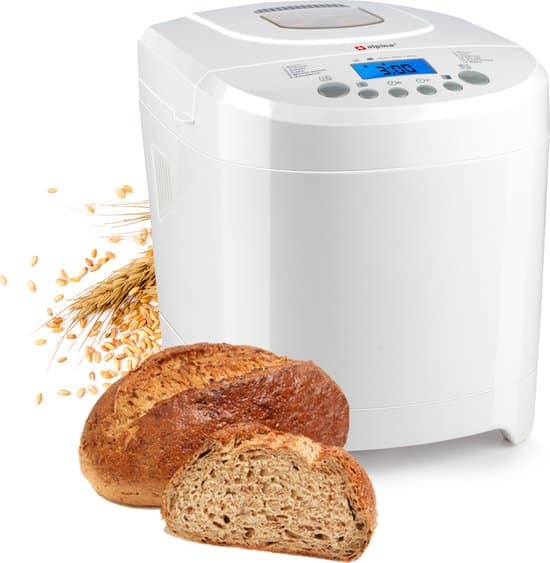 alpina broodbakmachine 450 tot 900 gr brood timer 12 bakprogramma's 600w wit