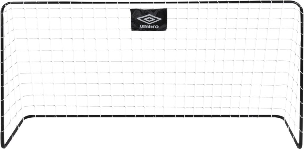 Zwart voetbaldoel met wit net
