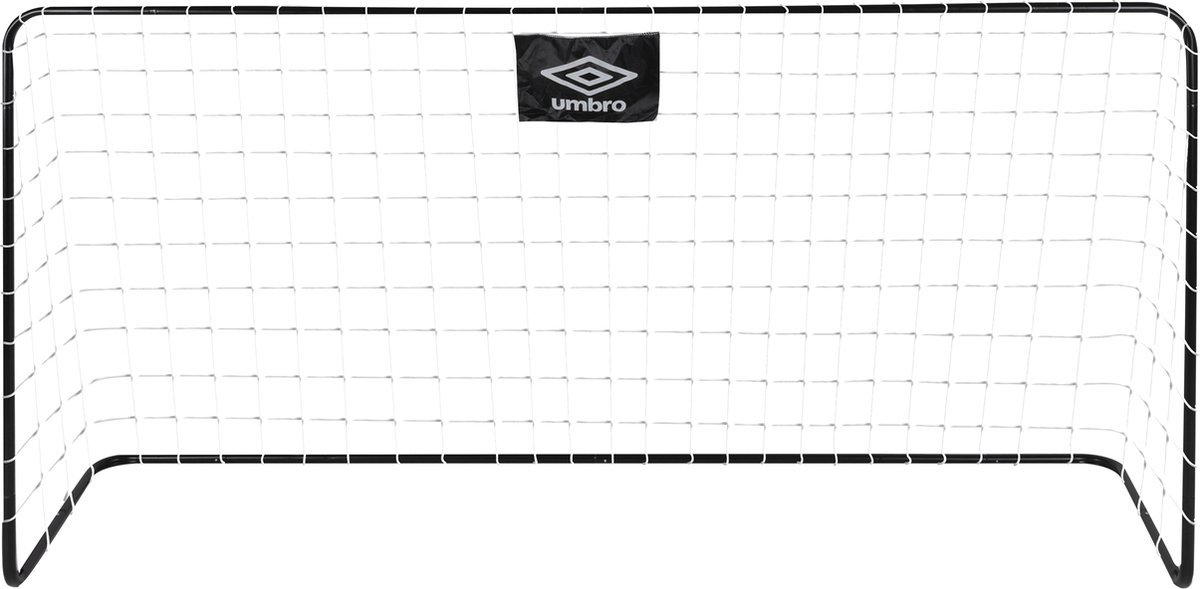 Zwart voetbaldoel met wit net