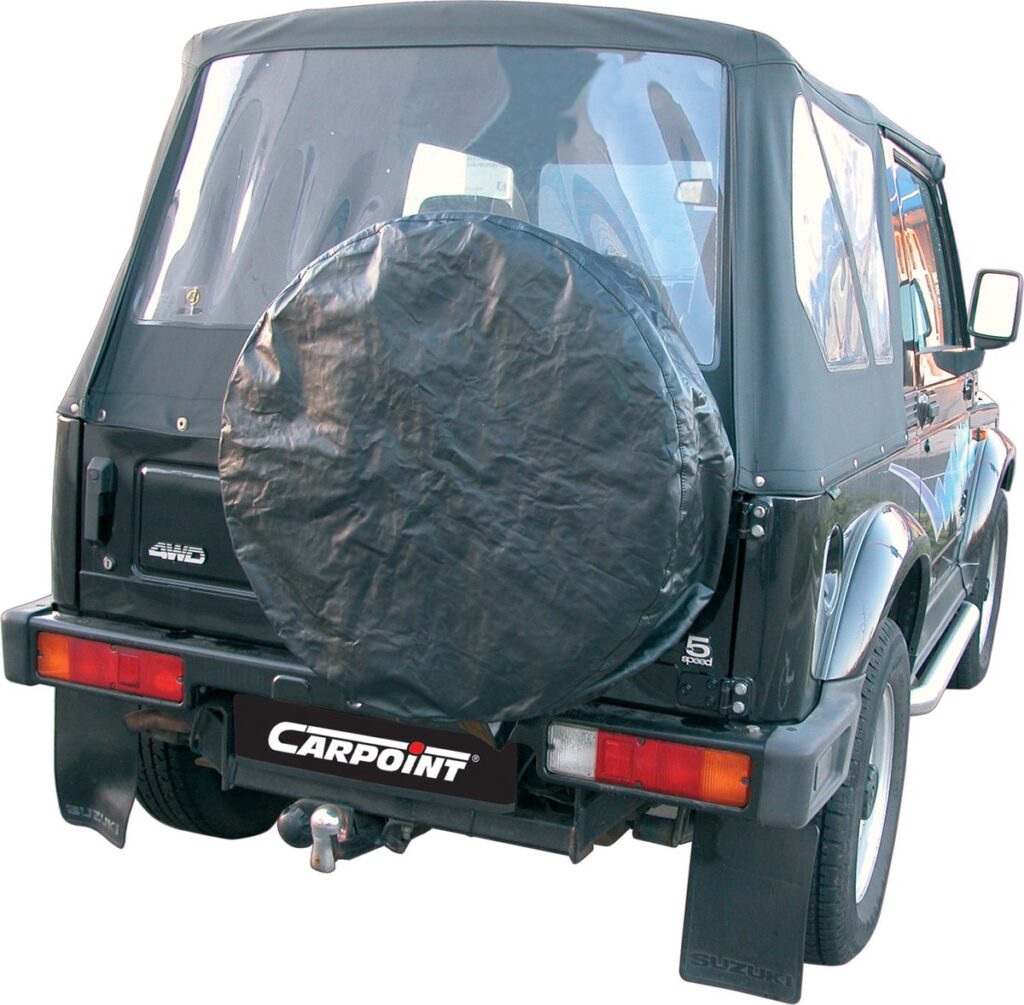 Achterkant van een zwarte 4WD auto