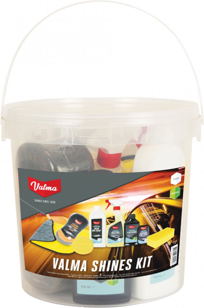 Valma car cleaning kit in bucket