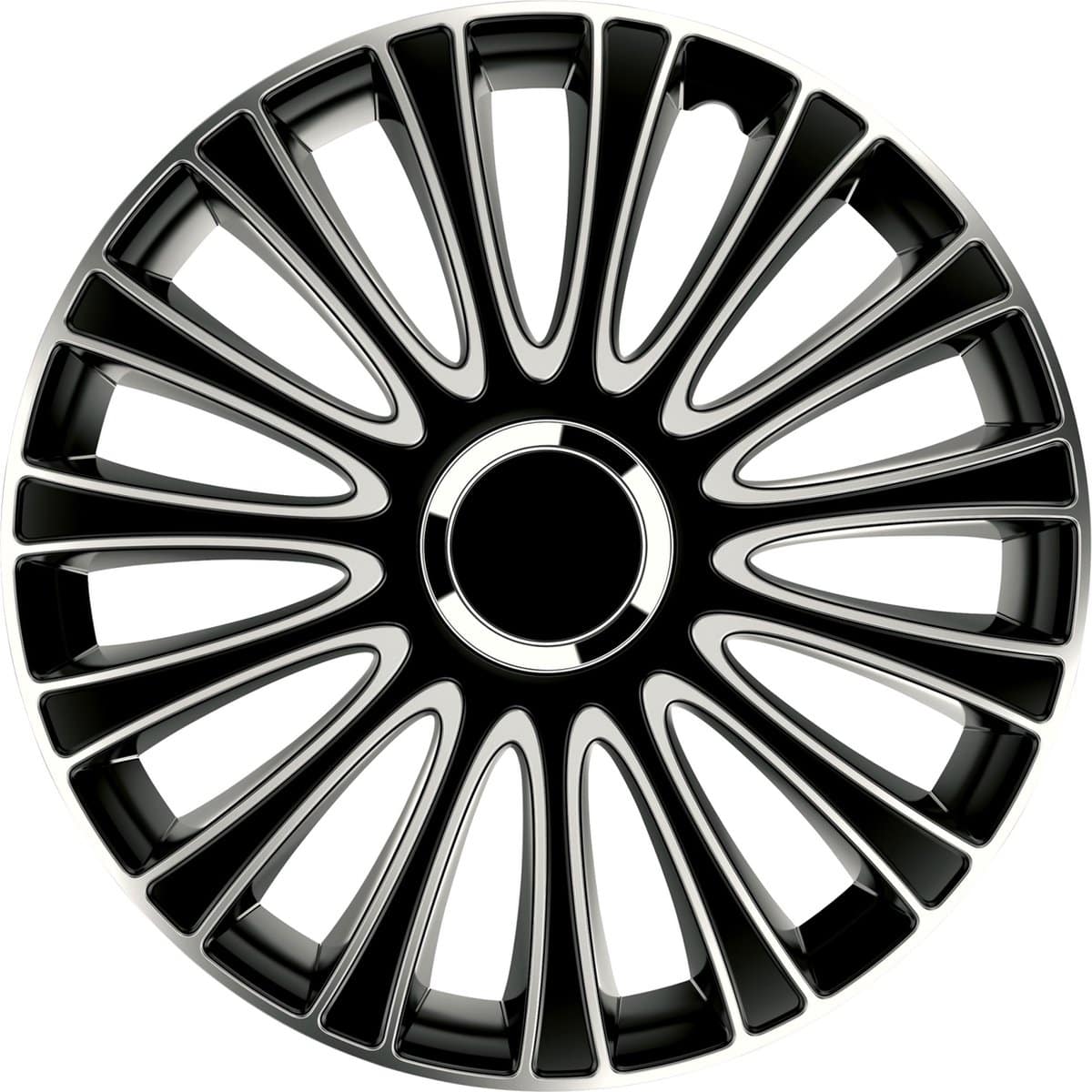 Stijlvolle zwart-wit autovelg met spaken