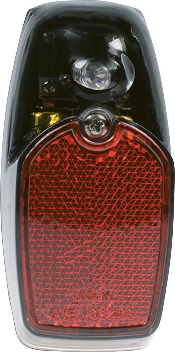 Fietslampje met rode reflector en schroef