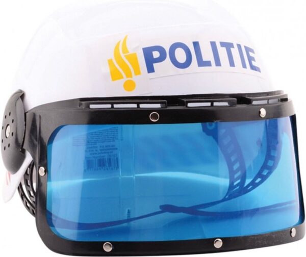 Politiehelm met blauw vizier