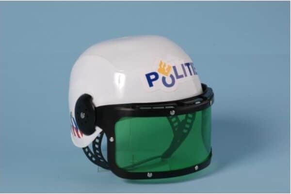 Politiehelm met groen vizier voor veiligheid