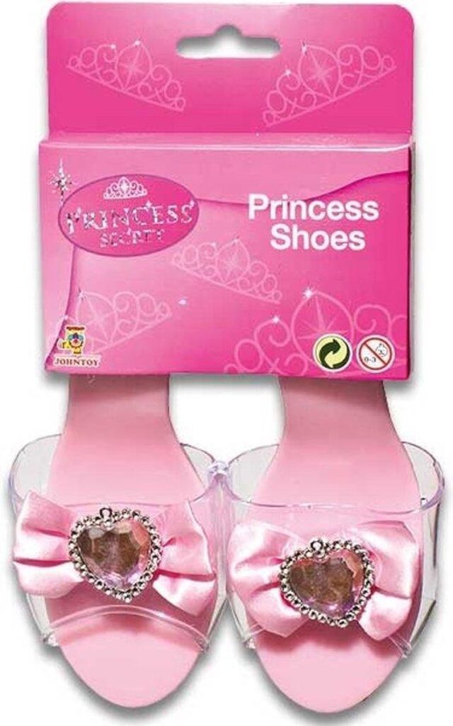 Roze prinsessenschoenen met hartvormige siersteen