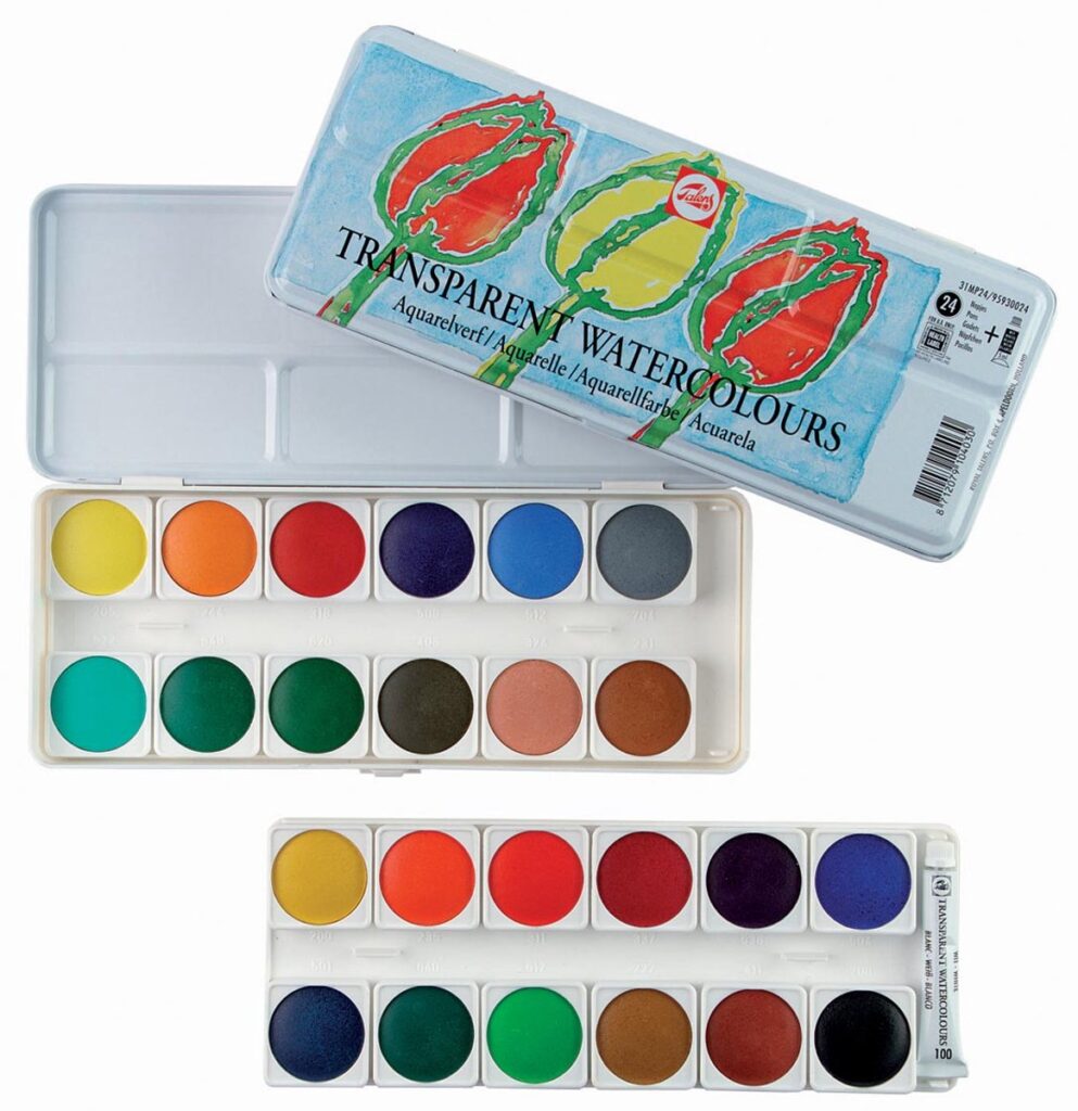 Set of 24 transparent watercolor paints