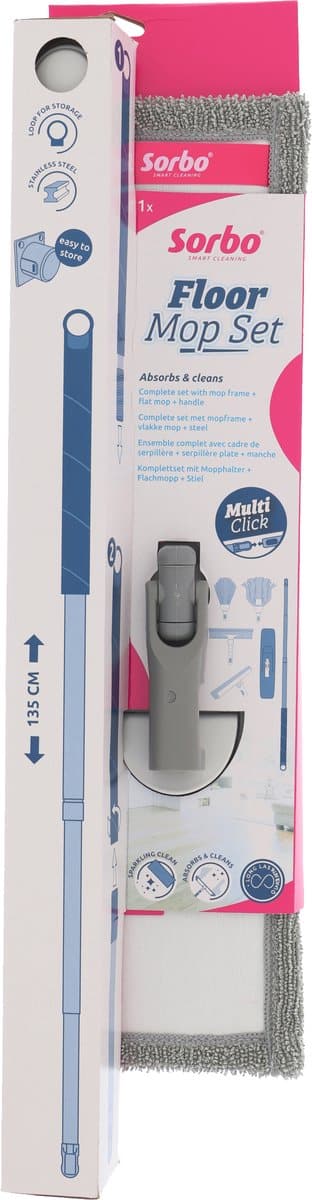 Sorbo vloer mopset met steel en doek