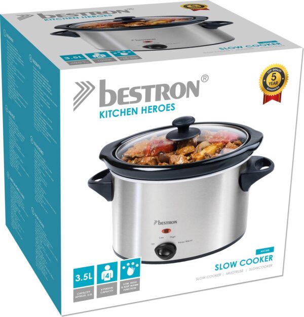 Bestron slowcooker 3.5L in verpakking met garantie.