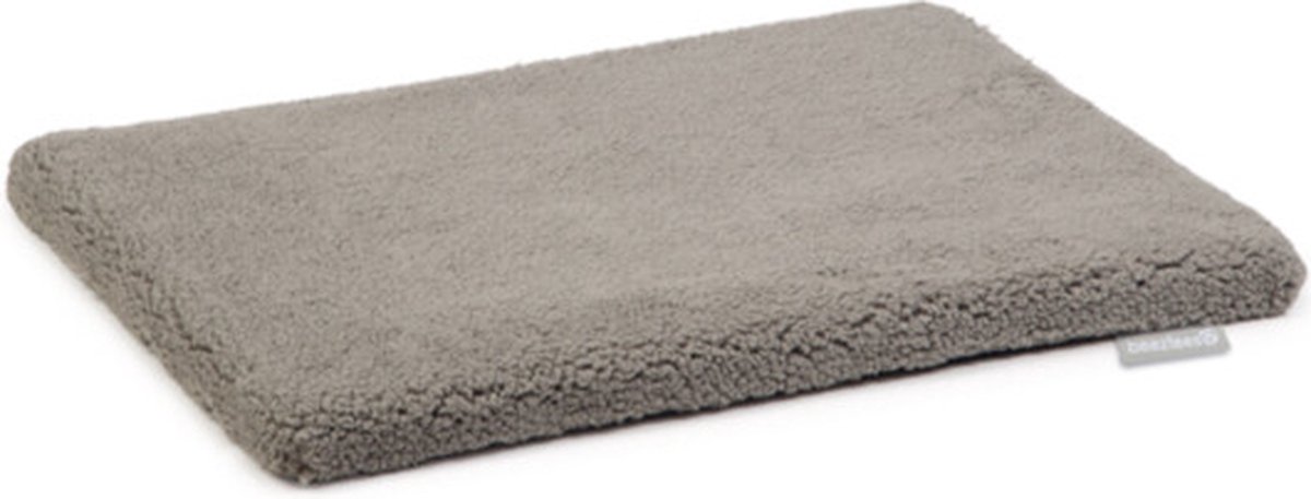 Grijs, rechthoekig, pluchen huisdierkussen