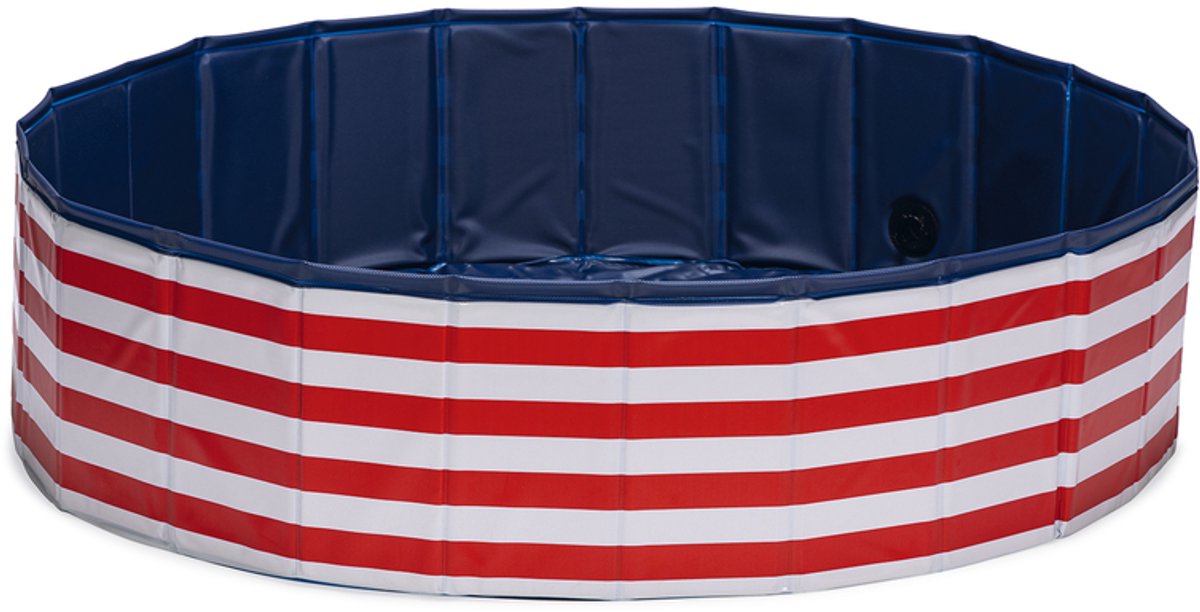 Gestreepte opvouwbare zwembad voor kinderen en huisdieren