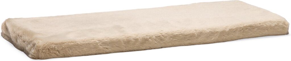 Beige pluchen dierenmatras, rechthoekig