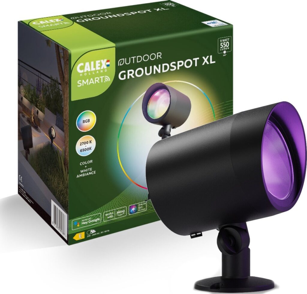 Calex smart buitenlamp met RGB en witte ambiance.