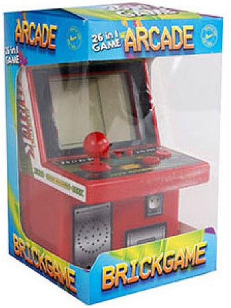 Mini arcadespel in verpakking.