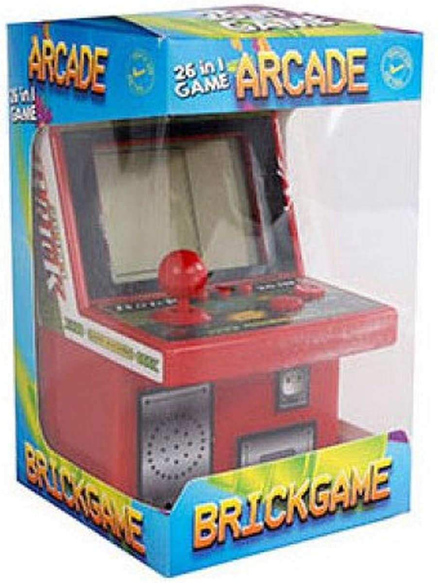 Mini arcadespel in verpakking.