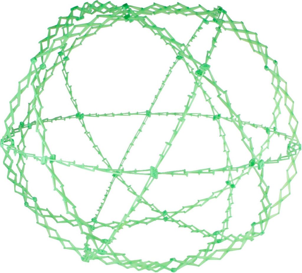 Uitbreidbare groene plastic bol constructie speelgoed