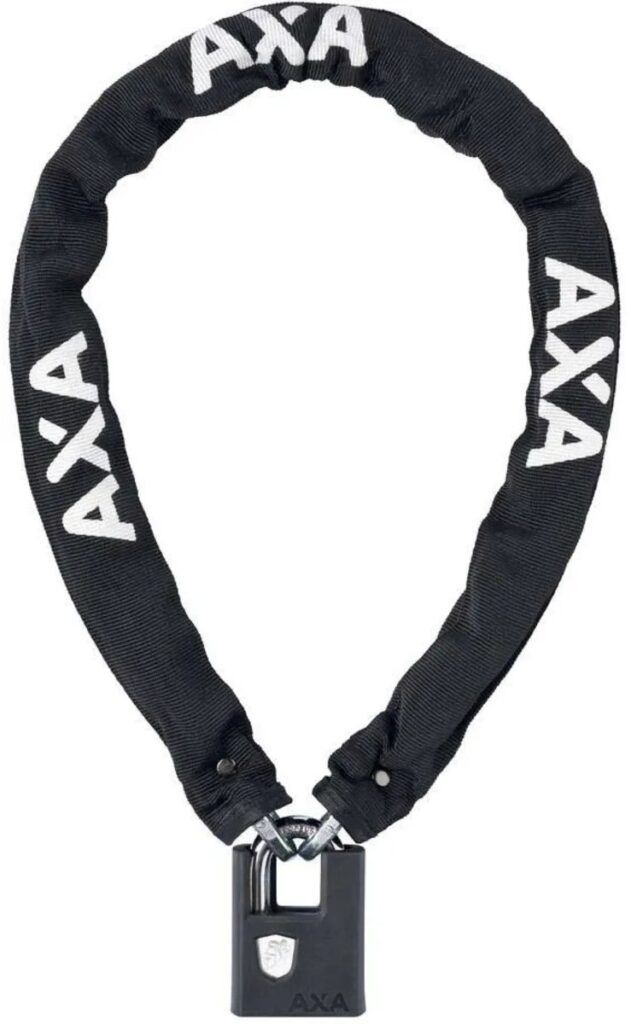 Chaîne de sécurité AXA noire avec cadenas