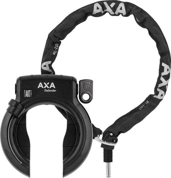 set bestaande uit axa defender – art 2 sterren keurmerk frameslot met rlc plug in ketting 100 cm zwart