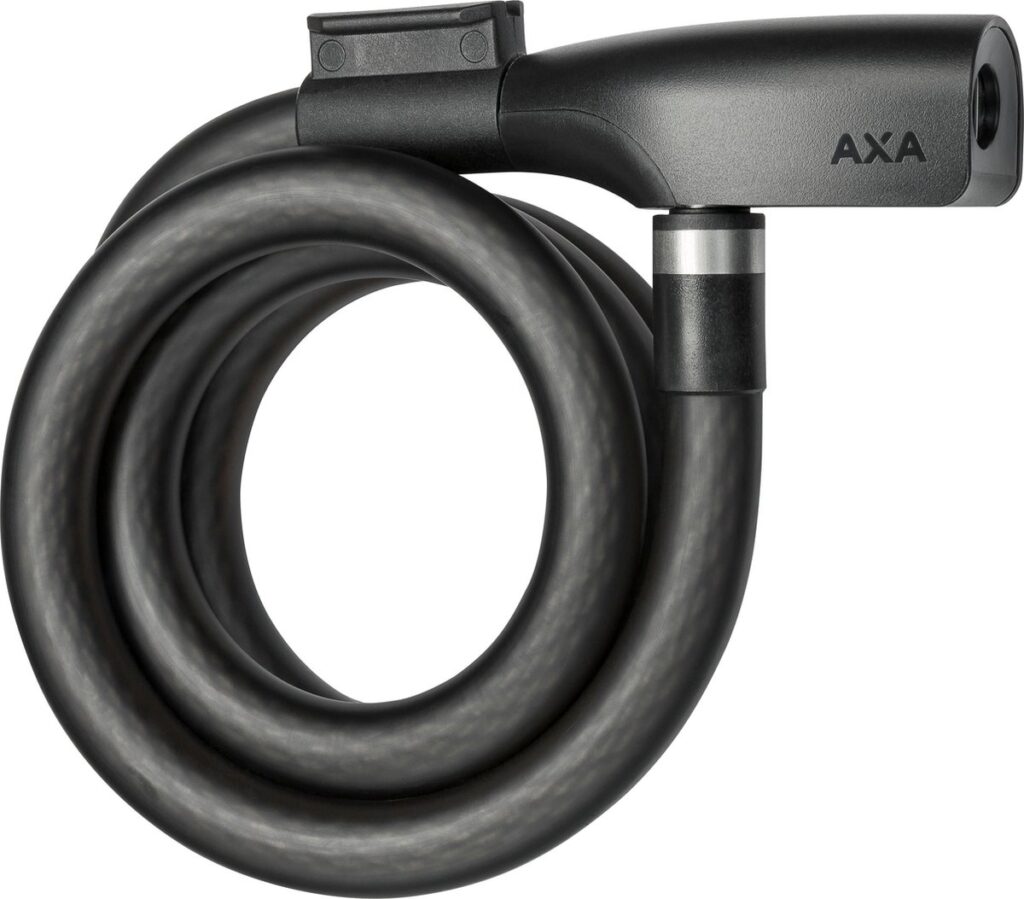 Zwart AXA spiraal fietsslot met kabel