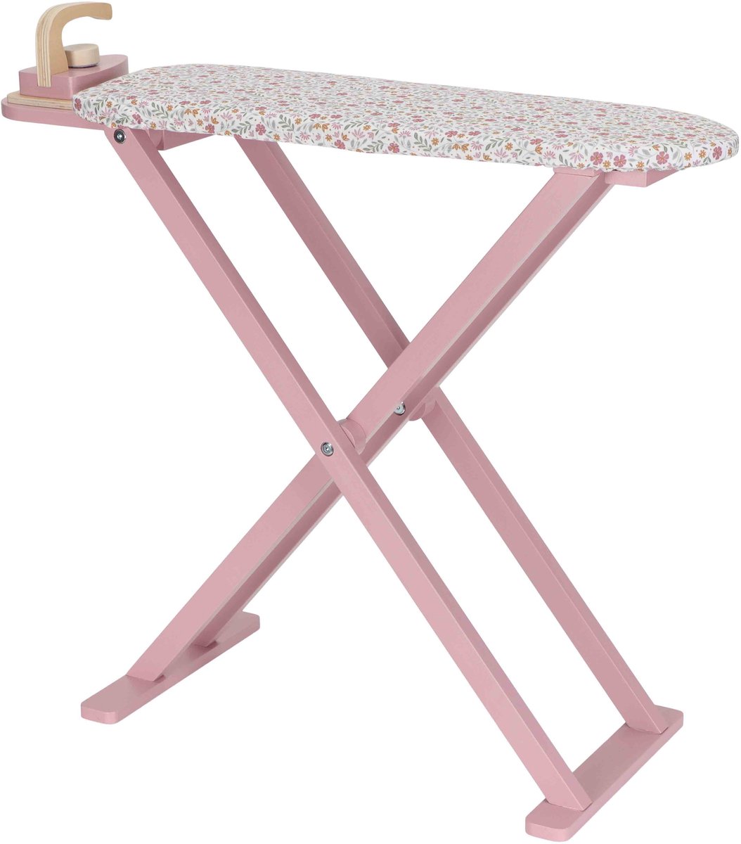 Roze strijkplank met bloemenmotief