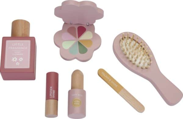 Speelgoed make-up set met borstel en parfum fles.