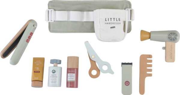 Speelgoed kapper set met stylingtools en accessoires.