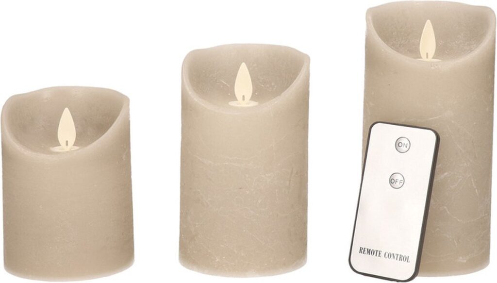 Drie LED-kaarsen met afstandsbediening