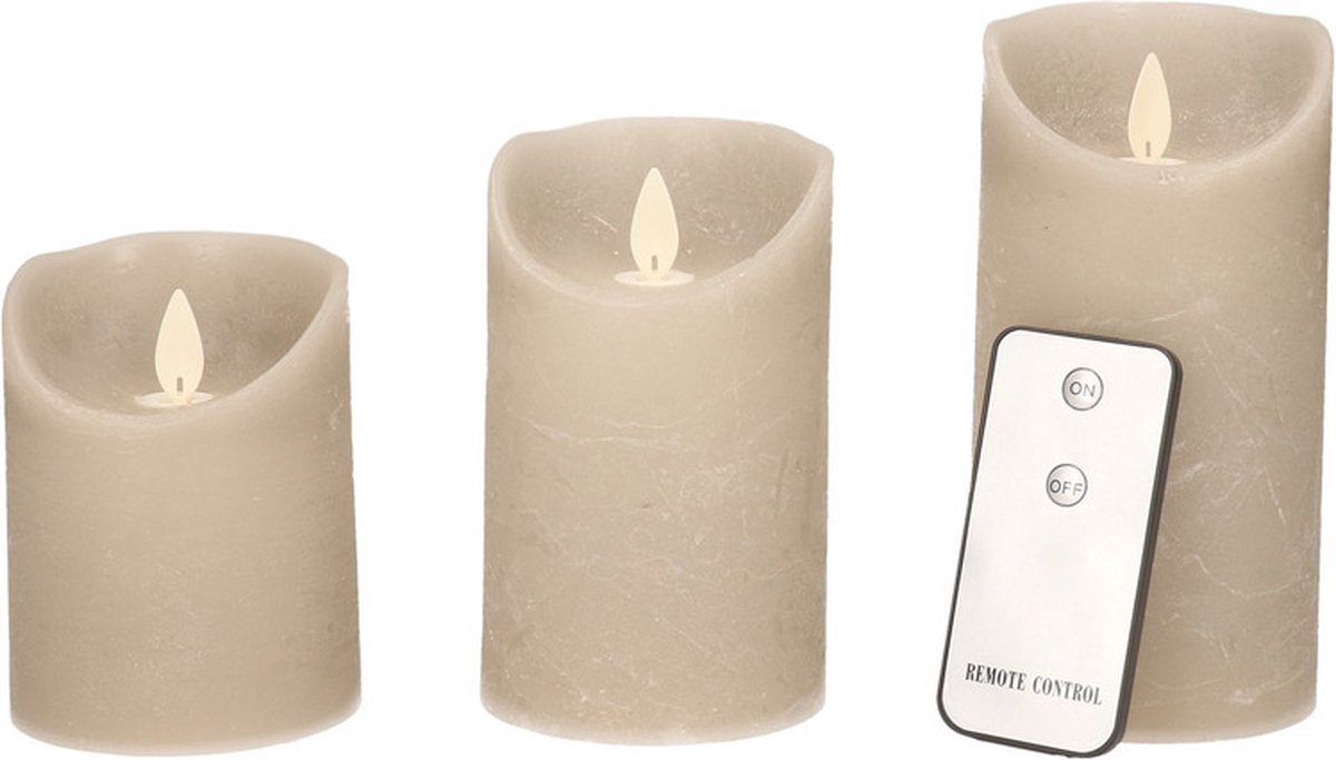 Drie LED-kaarsen met afstandsbediening