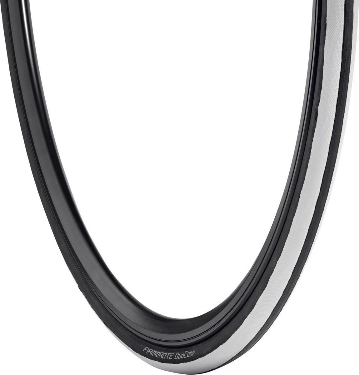 Close-up van een zwart-witte fietsband.