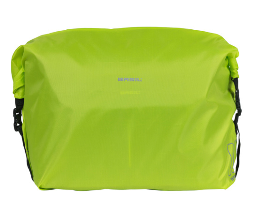 Felle groene fietstas met merklogo