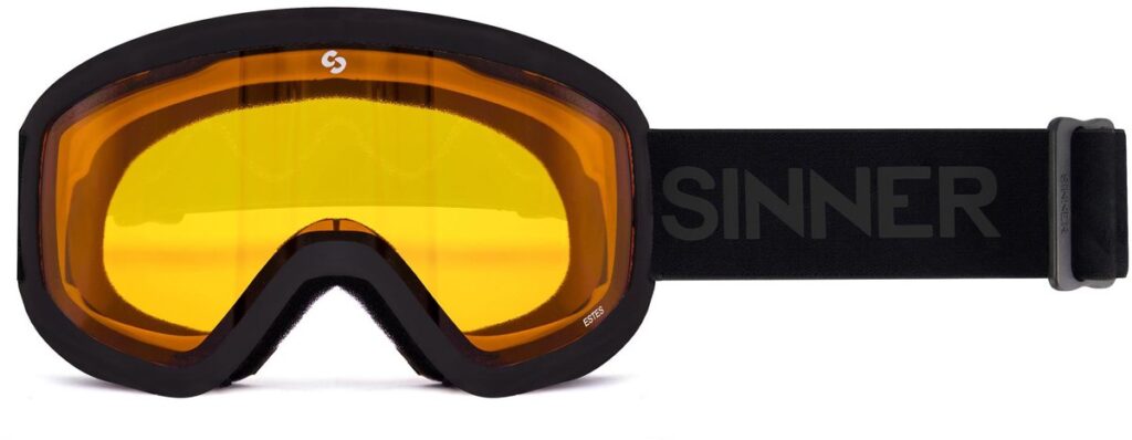 Lunettes de ski avec verres orange et bandeau noir
