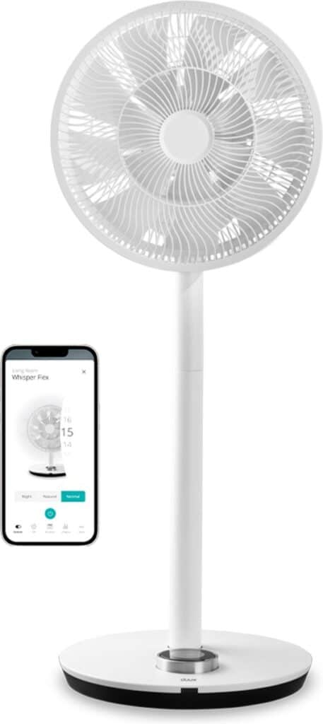 Moderne ventilator met smartphone-app voor bediening