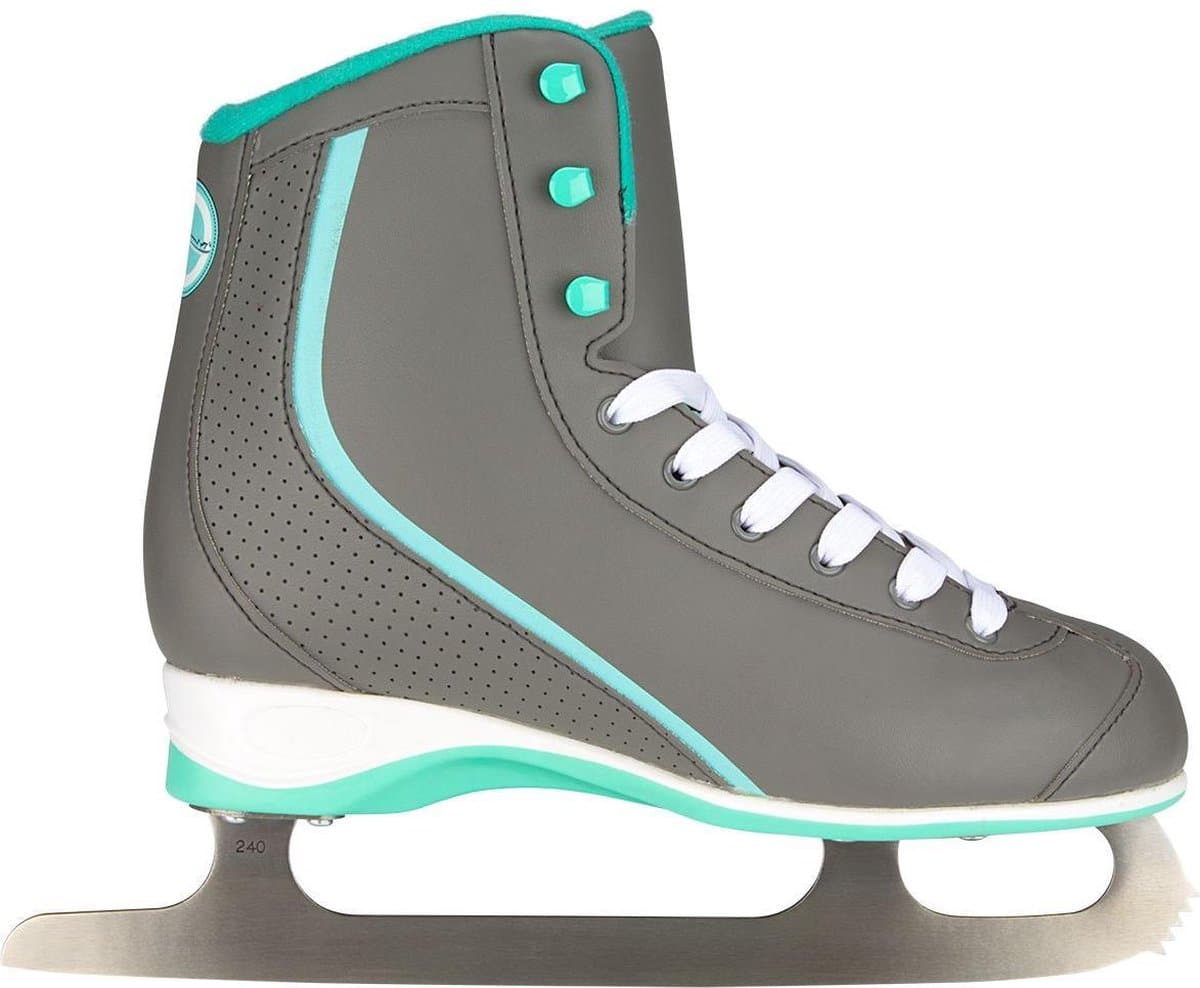 Grijze kunstschaats met turquoise details