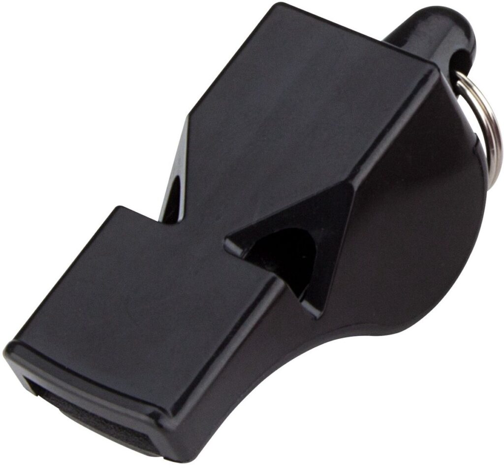 Zwarte fluit met metalen ring