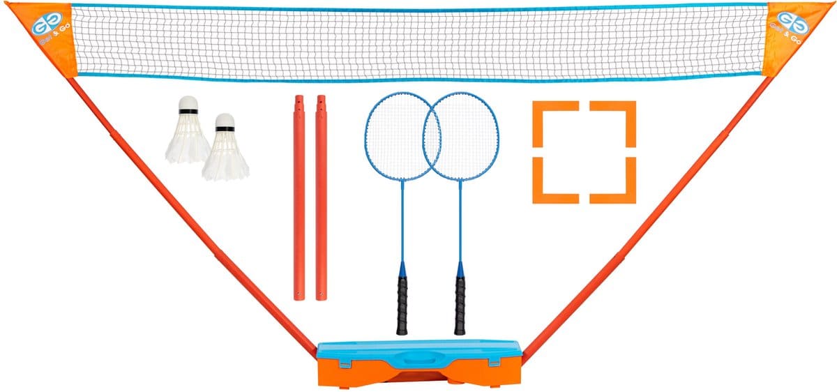Complete badmintonset met net, rackets en shuttles
