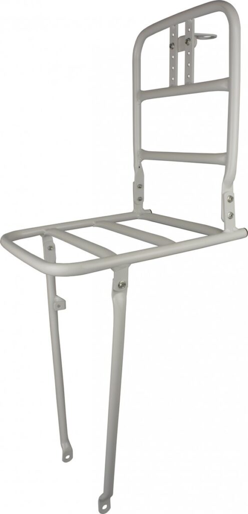 Wit metalen fiets voordrager bevestigingsbeugel