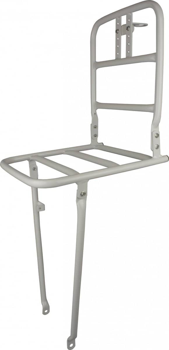 Wit metalen fiets voordrager bevestigingsbeugel