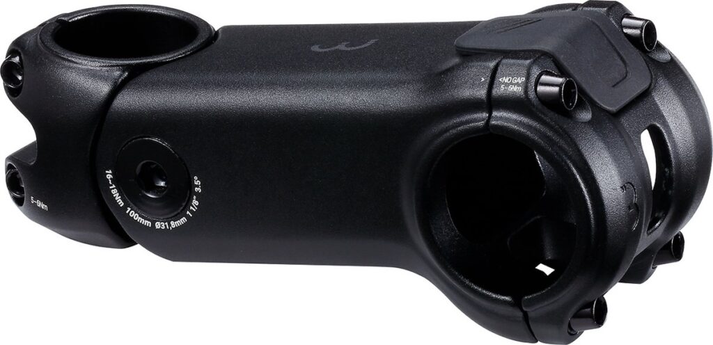Black aluminum stem for road bike