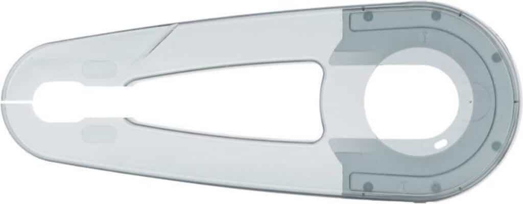 Transparante plastic cover, ovaal met uitsparing.