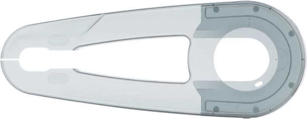 Transparante plastic cover, ovaal met uitsparing.