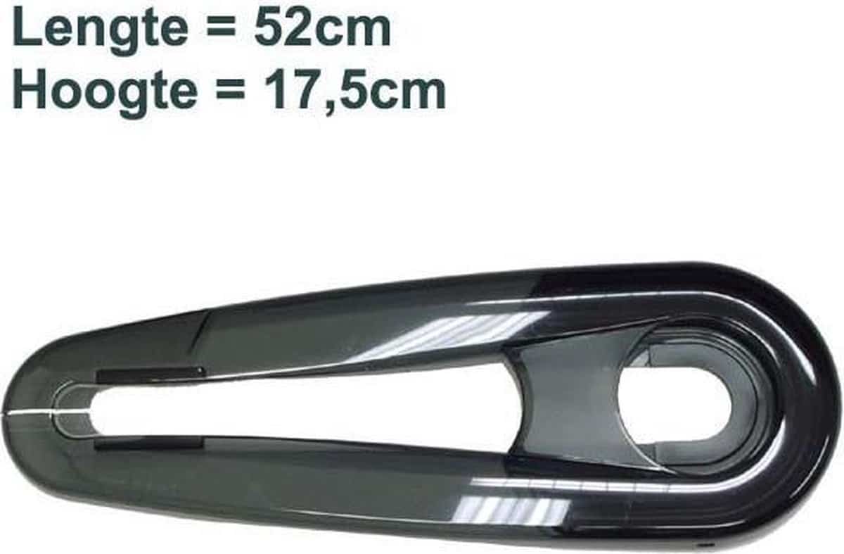 Zwarte kettingkast, 52cm lang, 17,5cm hoog.