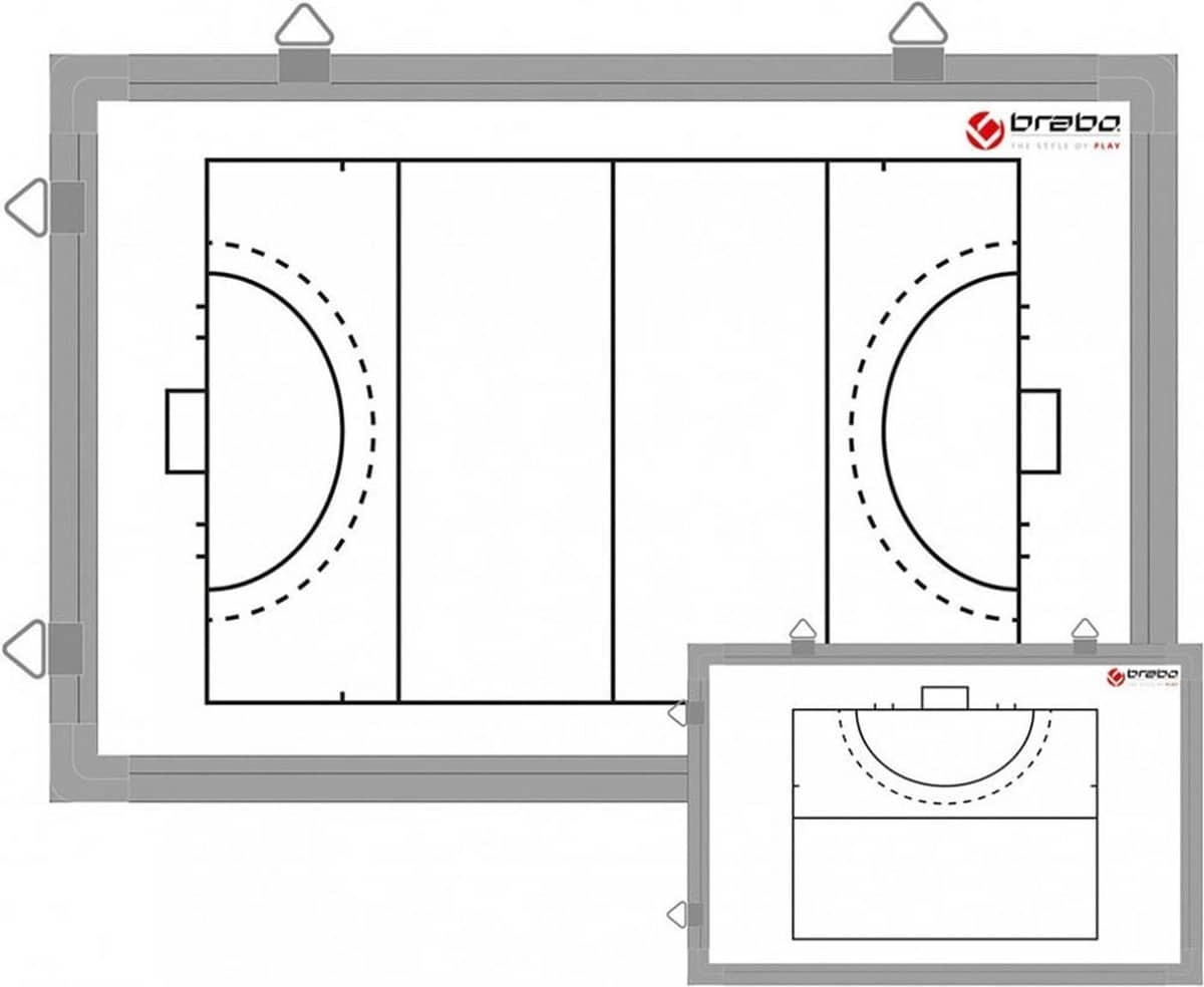 Tactiekbord met sportveld lay-out voor strategieënoverzicht.